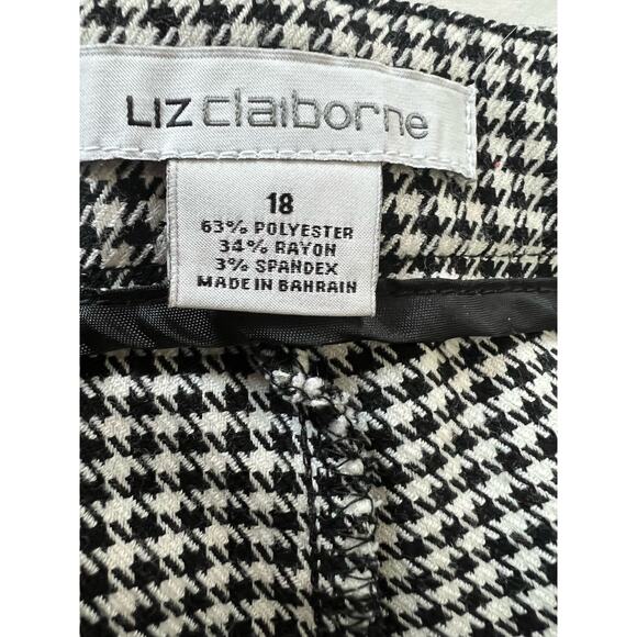 Liz Claiborne Emma Classic Houndstooth Pattern Career Ankle Pants Size 18 - Picture 6 of 7